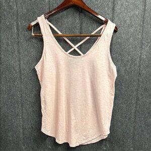 LOFT Pink Backless Tank Top with Criss-Cross Straps